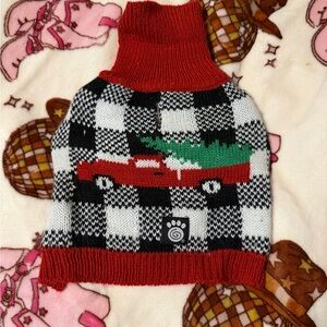 Red and Black Checkered Dog Sweater by Petrage Us Designs